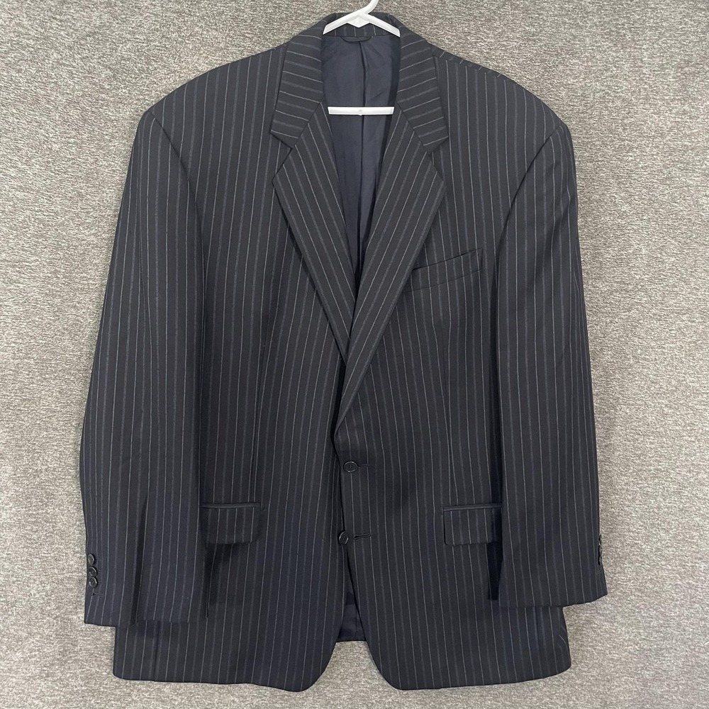 Ermenegildo Zegna Suit Jacket Mens 48 Navy Pinstripe Wool Sport Coat Italy